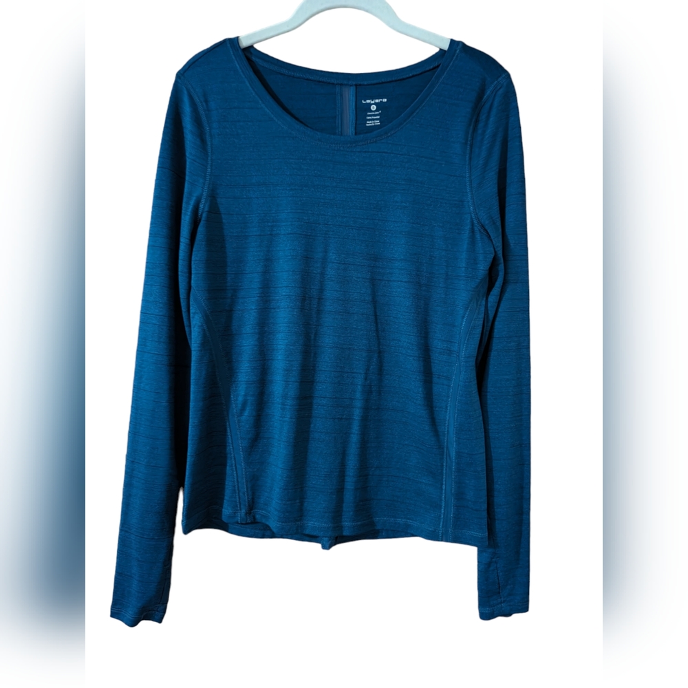 Women's Layers Yoga Top in Teal- Size Small